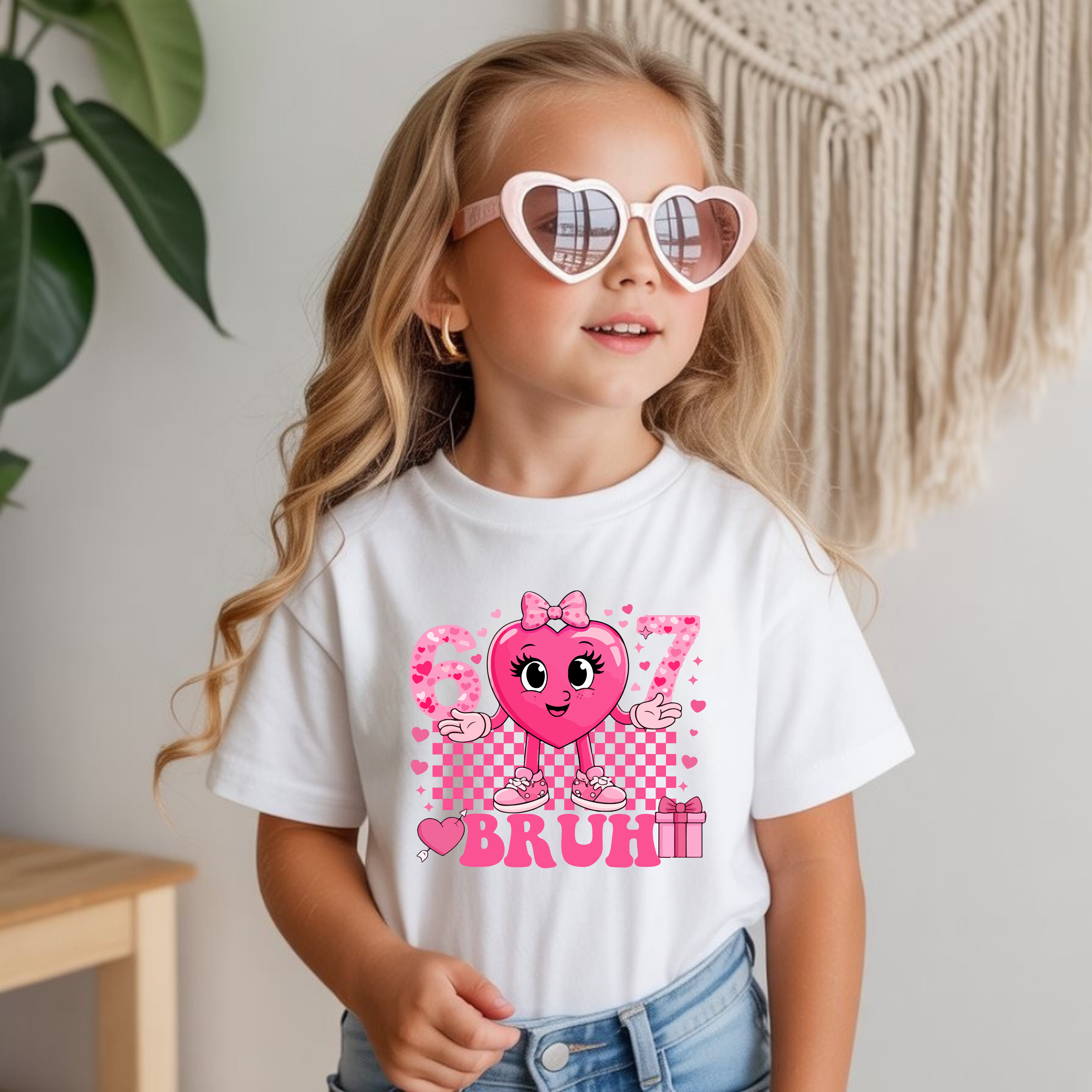 Girls 6-7 Bruh DTF Transfer