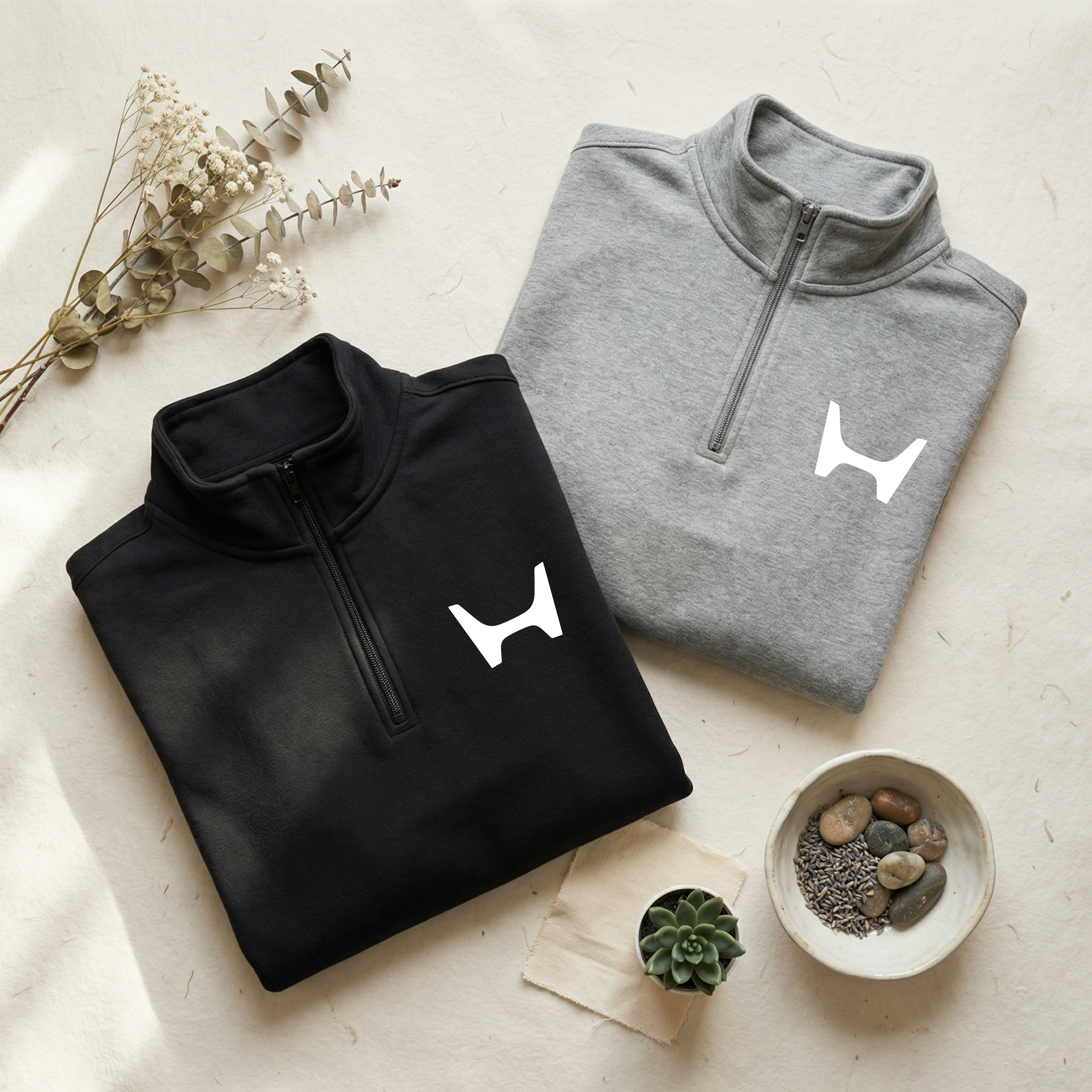 Quarter Zip with White New Logo