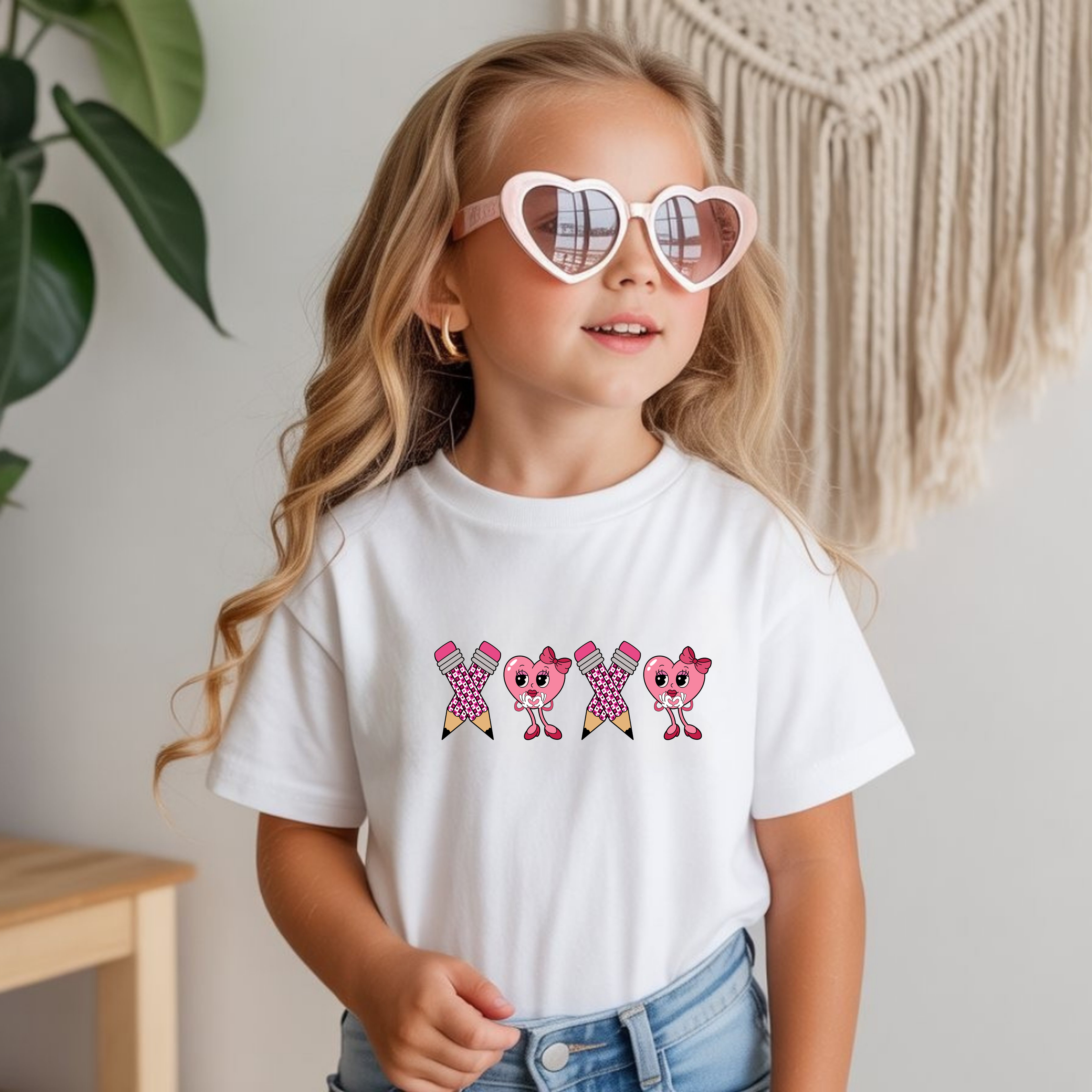 Girl DTF Valentines Day at school Transfer