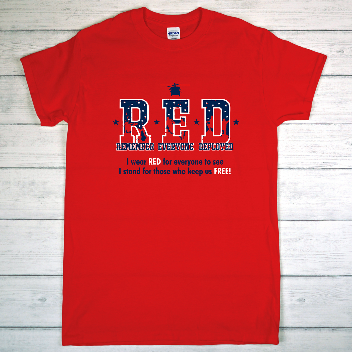 R.E.D Red White and Blue shirt