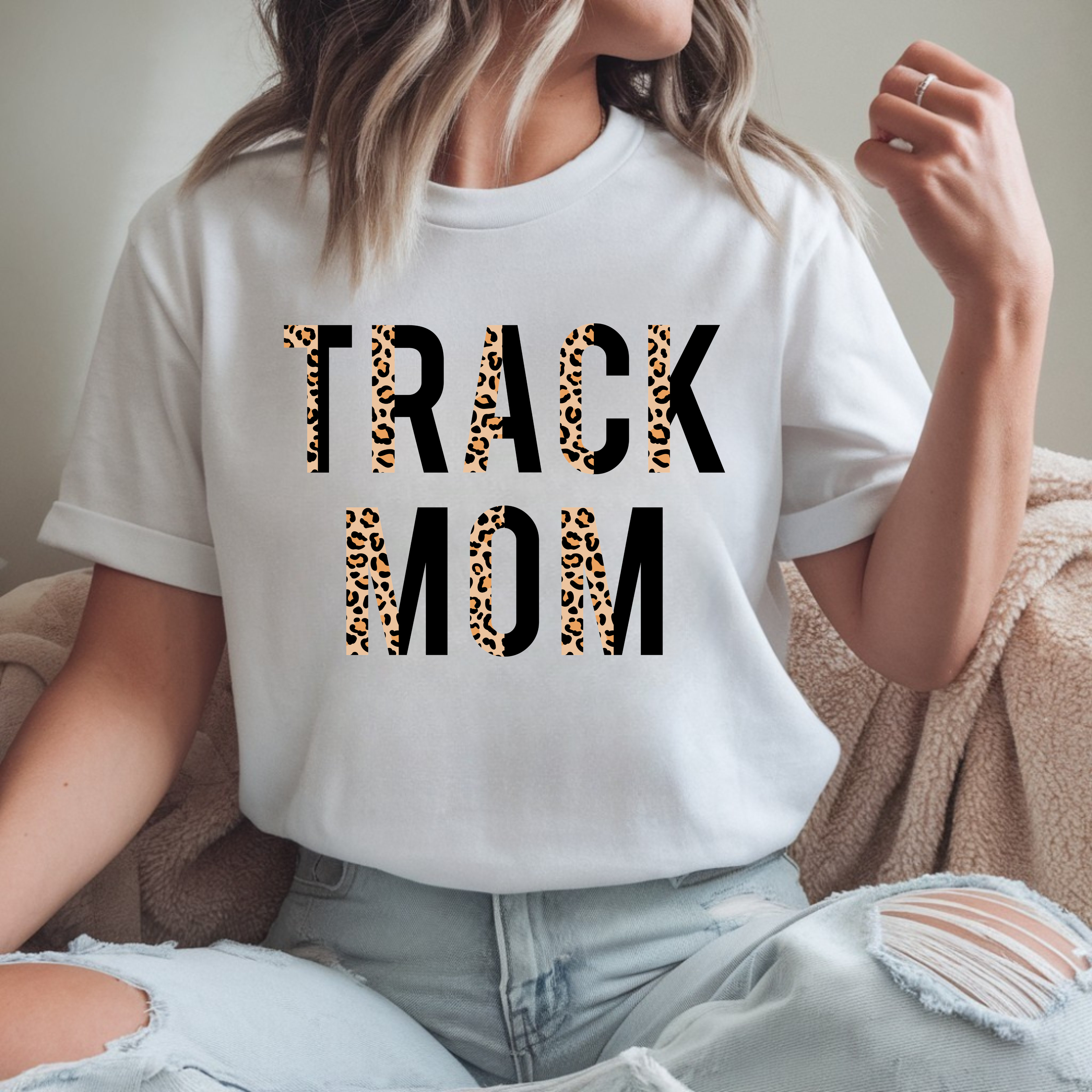 Leopard Print Track Mom Shirt