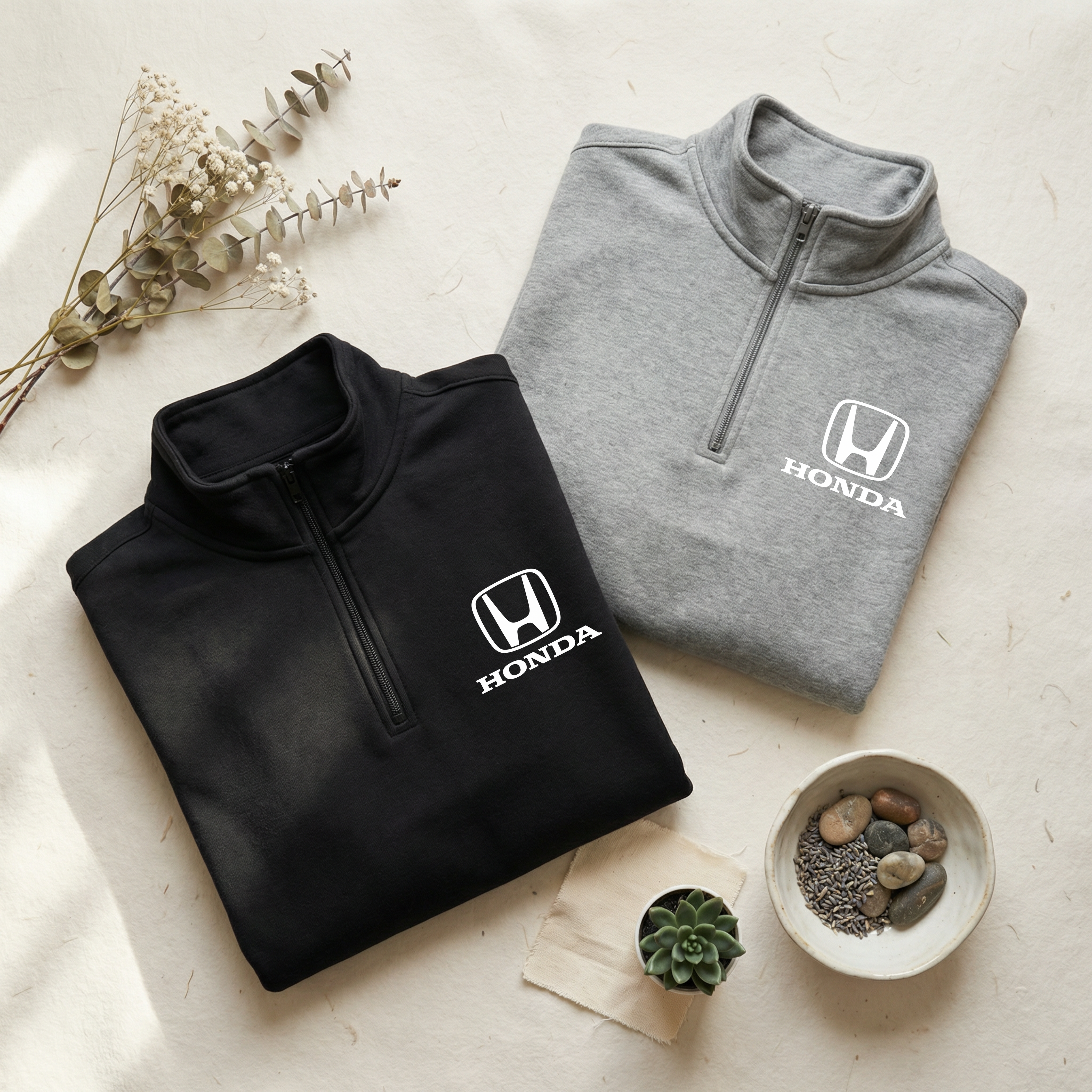 Quarter Zip with White Honda Logo