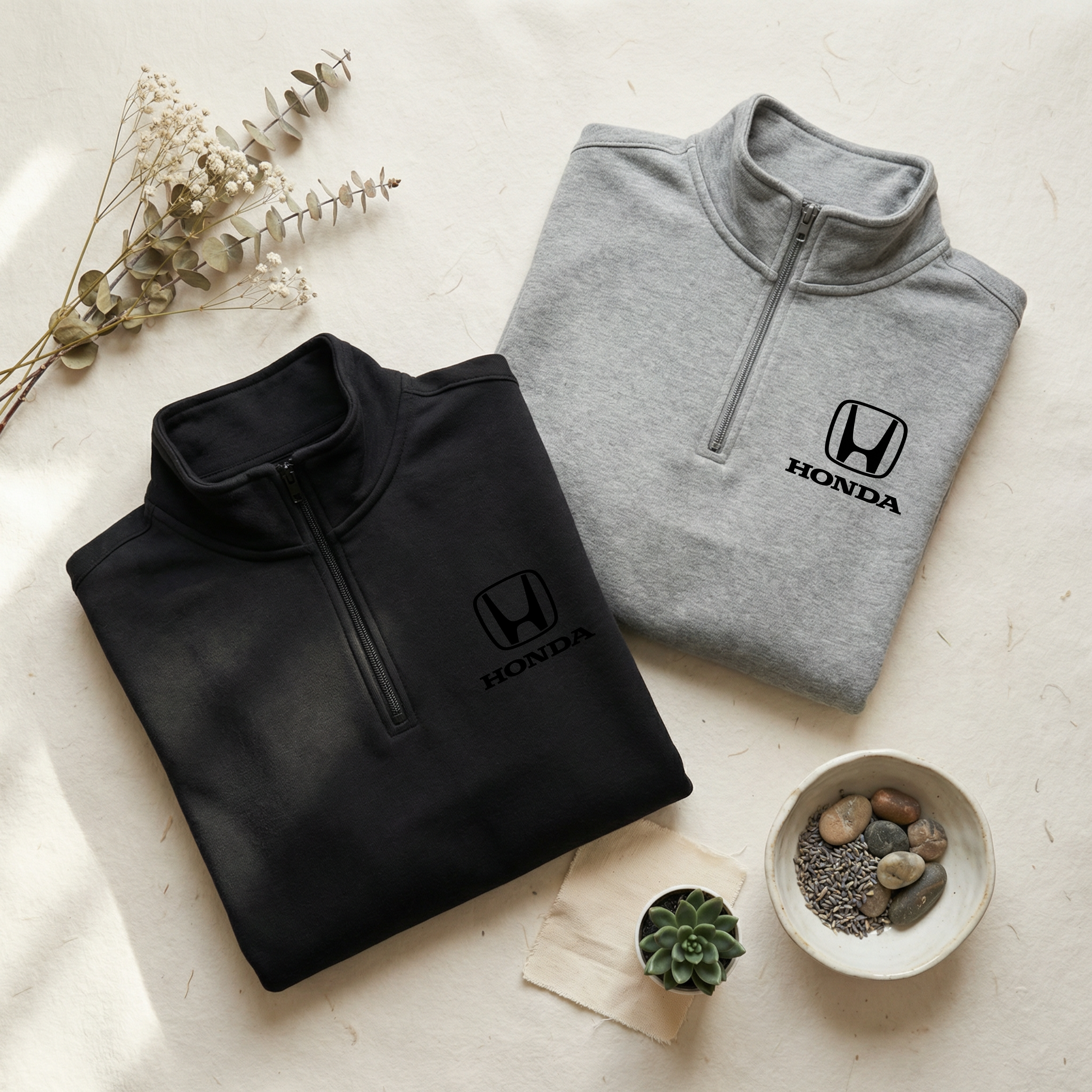 Quarter Zip with Black Honda Logo