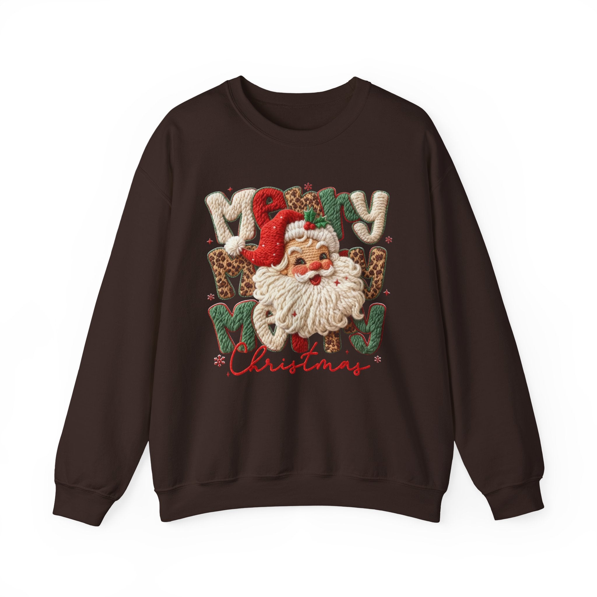 Faux Yarn Merry Christmas Crew Neck