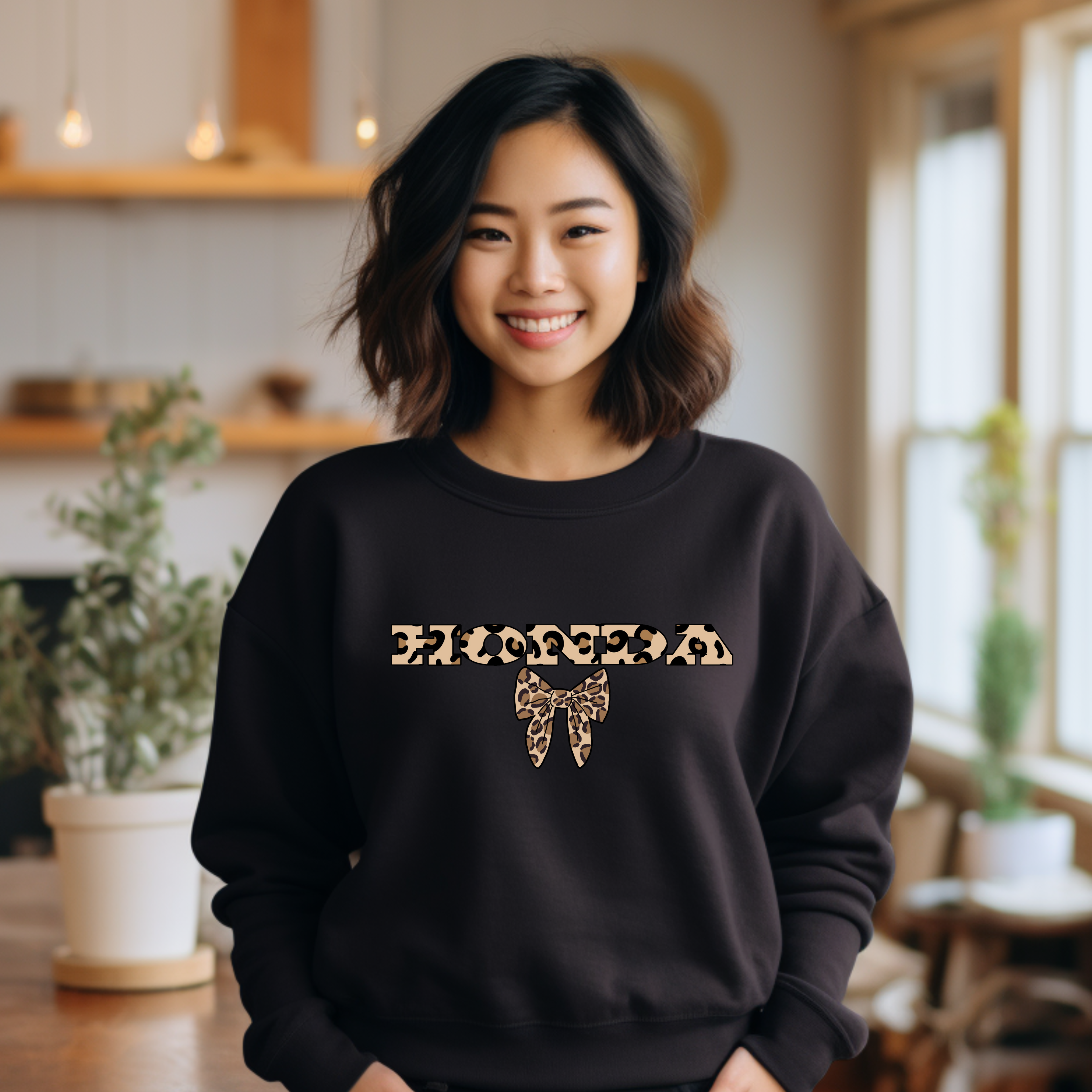 Cheetah Print Honda Crewneck