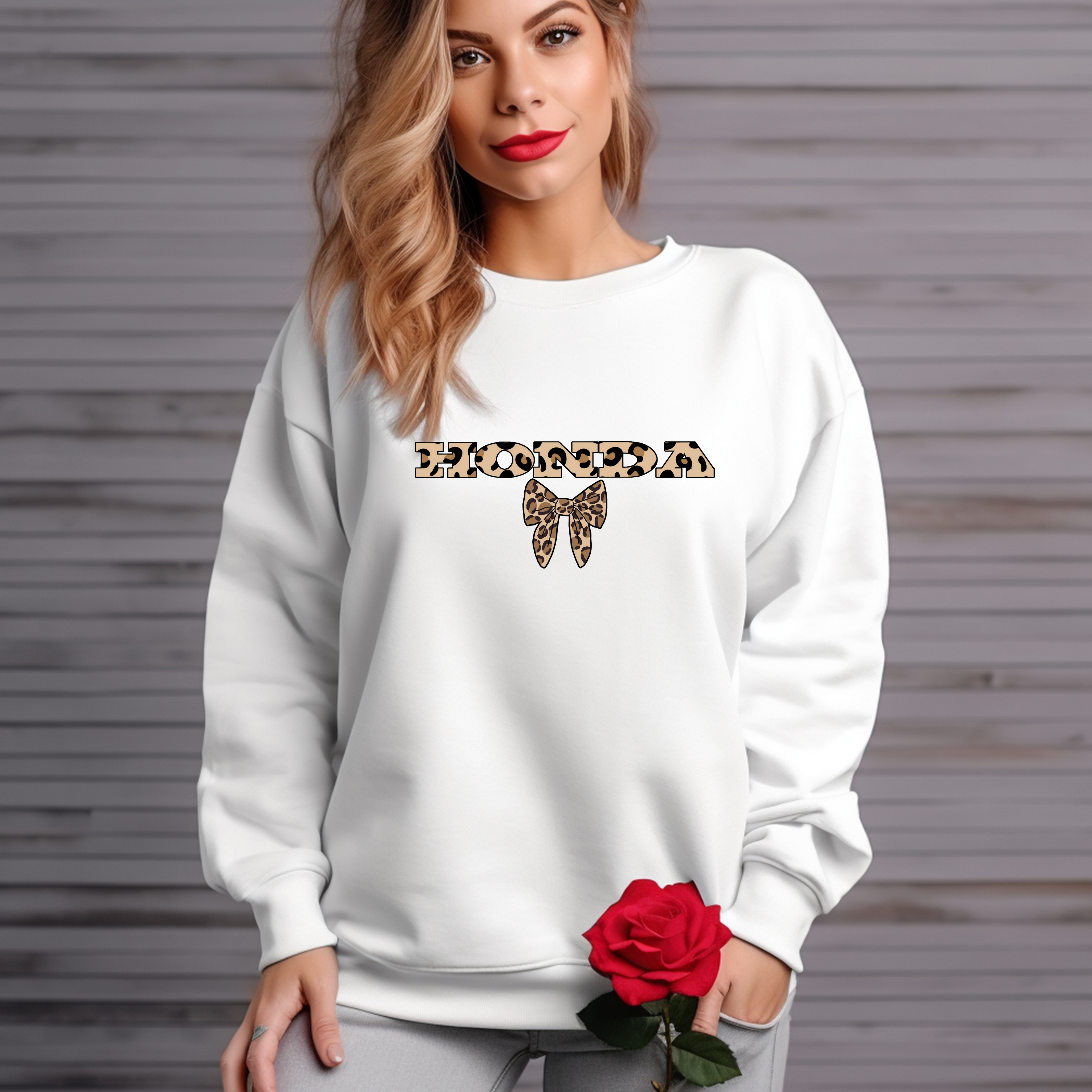 Cheetah Print Honda Crewneck
