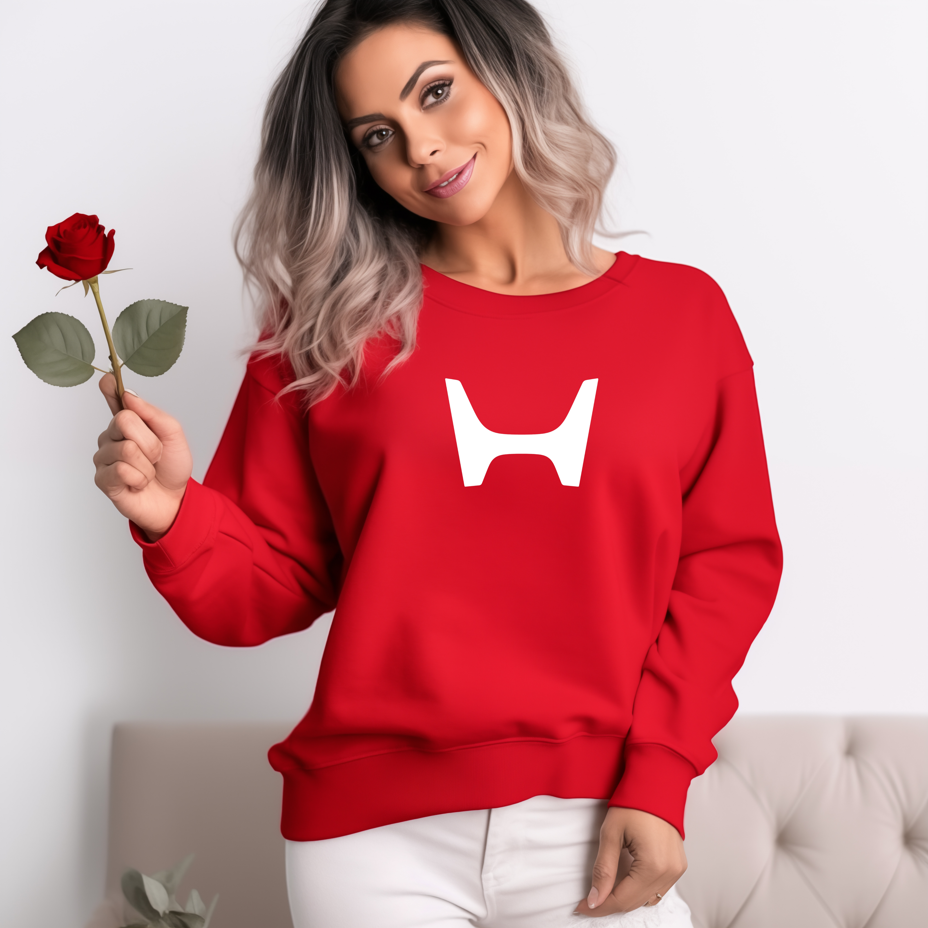 White Straub Honda Crewneck